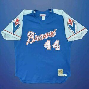 Hank Aaron Jersey Atlanta Braves Vintage 70s Baseball Shirt Mitchell & Ness